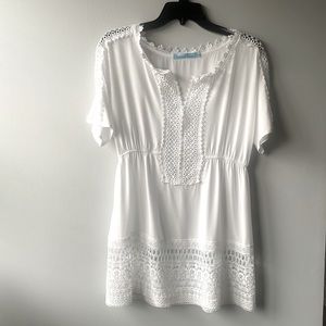 Swimsuit coverup bathing swimming suit white w lace